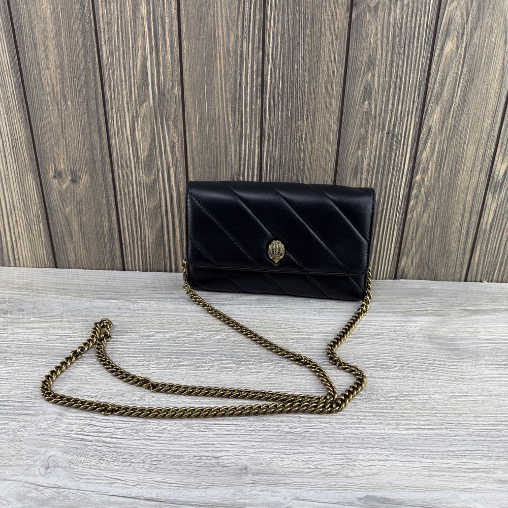 Kurt Geiger London Quilted Leather Wallet on Chain Crossbody Bag